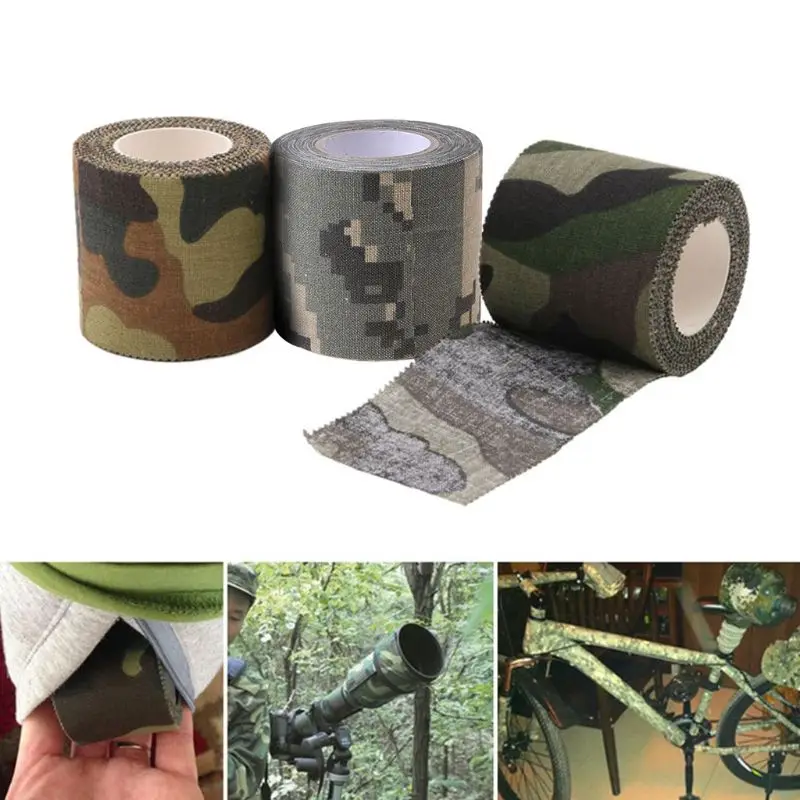 

Self-adhesive Non-woven Camouflage Cohesive Camping Hunting Camo Stealth Tape 5M