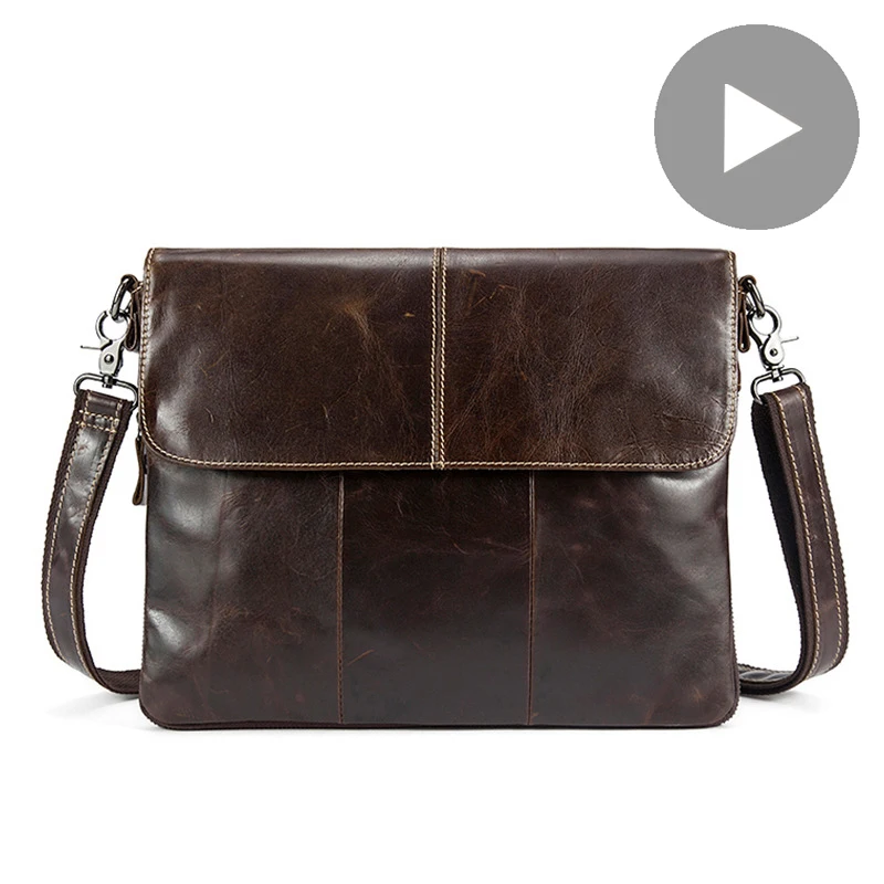 Сумка мессенджер на плечо для мужчин и женщин портфель кросс боди из натуральной