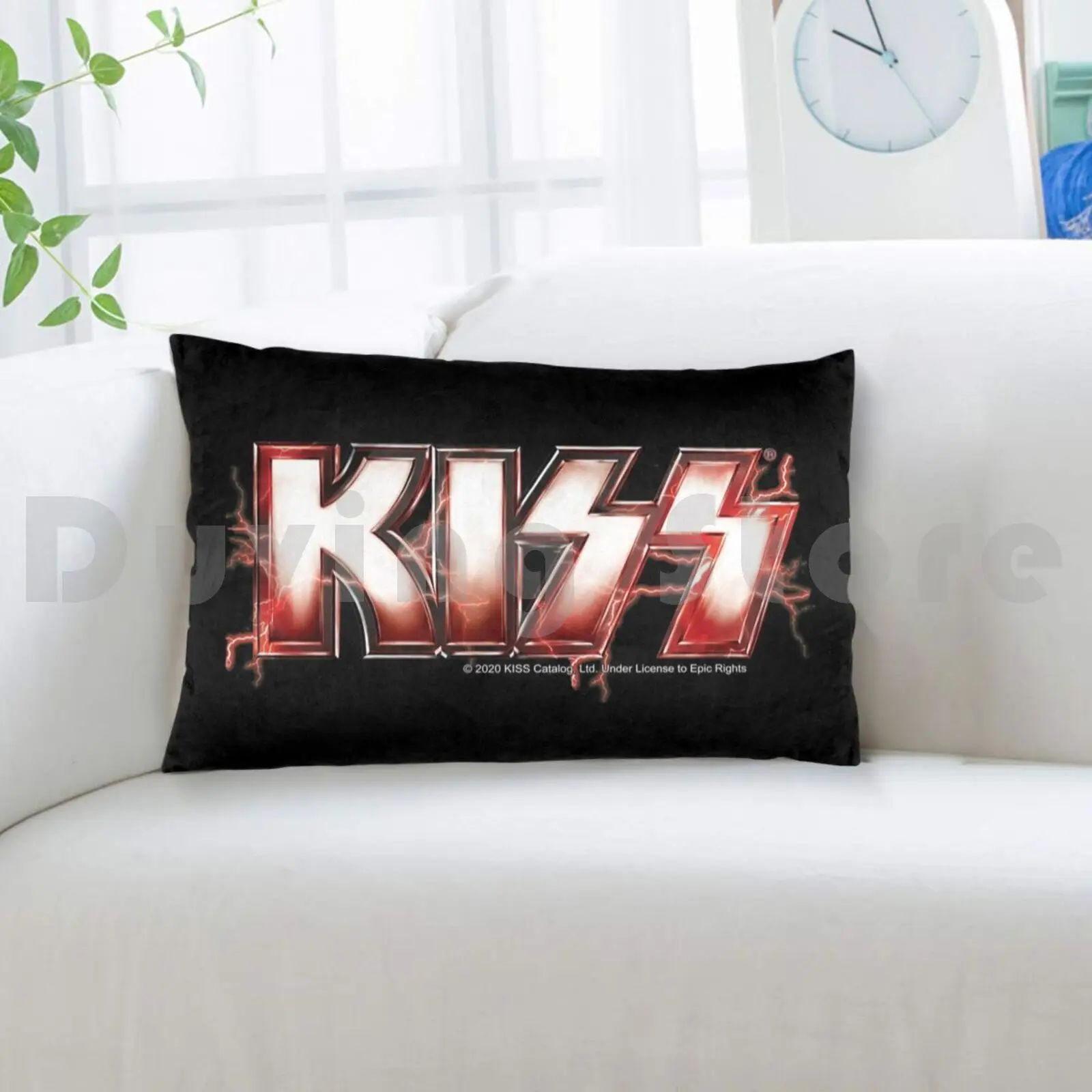 Поцелуй? Рок Музыкальная Группа-красный молния LogoPillow чехол Kiss Fan Art Band Music The