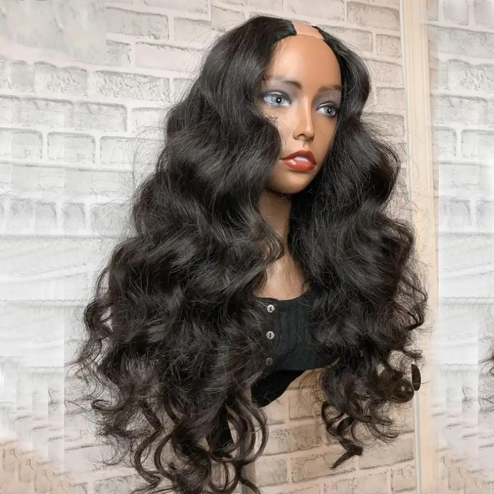 Парики из человеческих волос PAFF U Part для женщин волнистые волосы 130% плотности