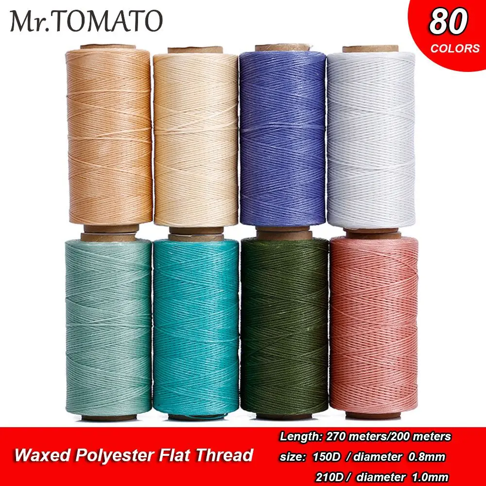 210D 150D нить для шитья кожи смешанные цвета вощеный полиэстер шитье браслетов