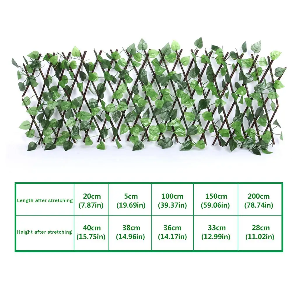 

Adjustable Retractable Fence Artificial Leaf Roll UV Fade Protected Privacy Hedging Wall Landscaping Garden Fence Balcony B-Q