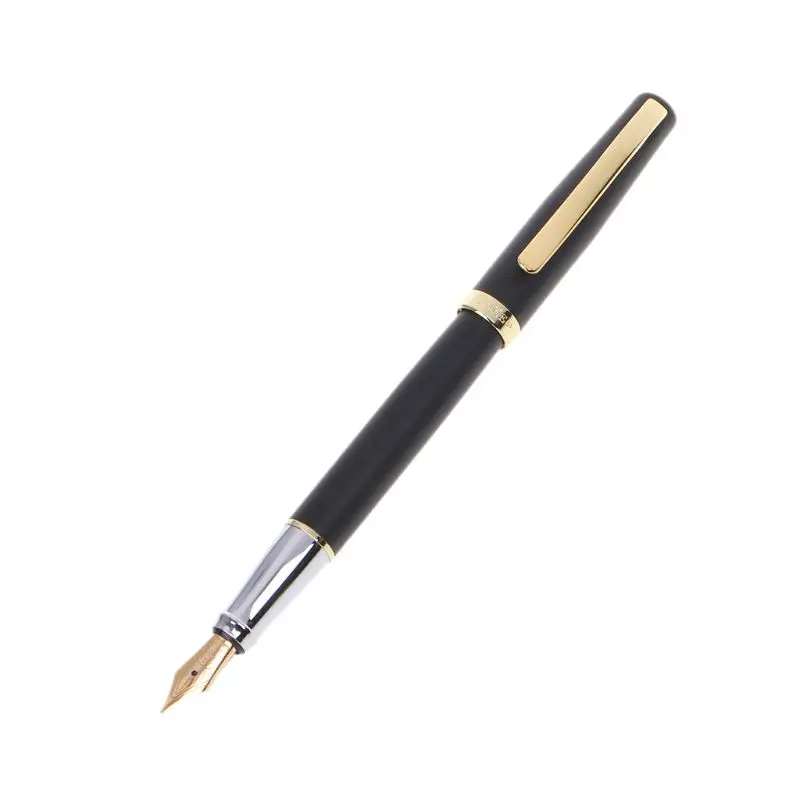 

High Quality Black Fountain Pen 22KGP M Nib Set New