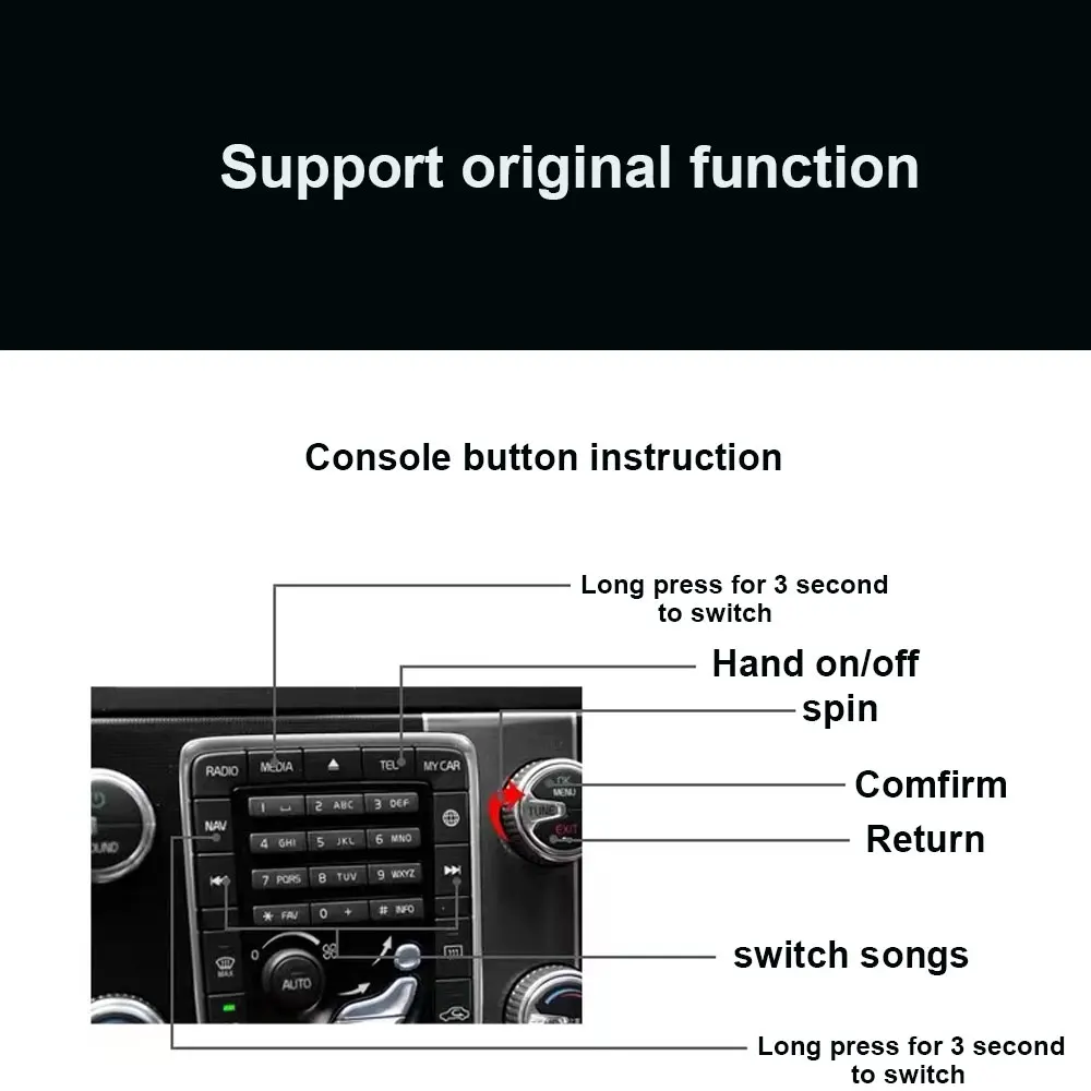 Беспроводной автомобильный интерфейсный декодер Apple Carplay volvo Android для (2011-2019)XC60 S60