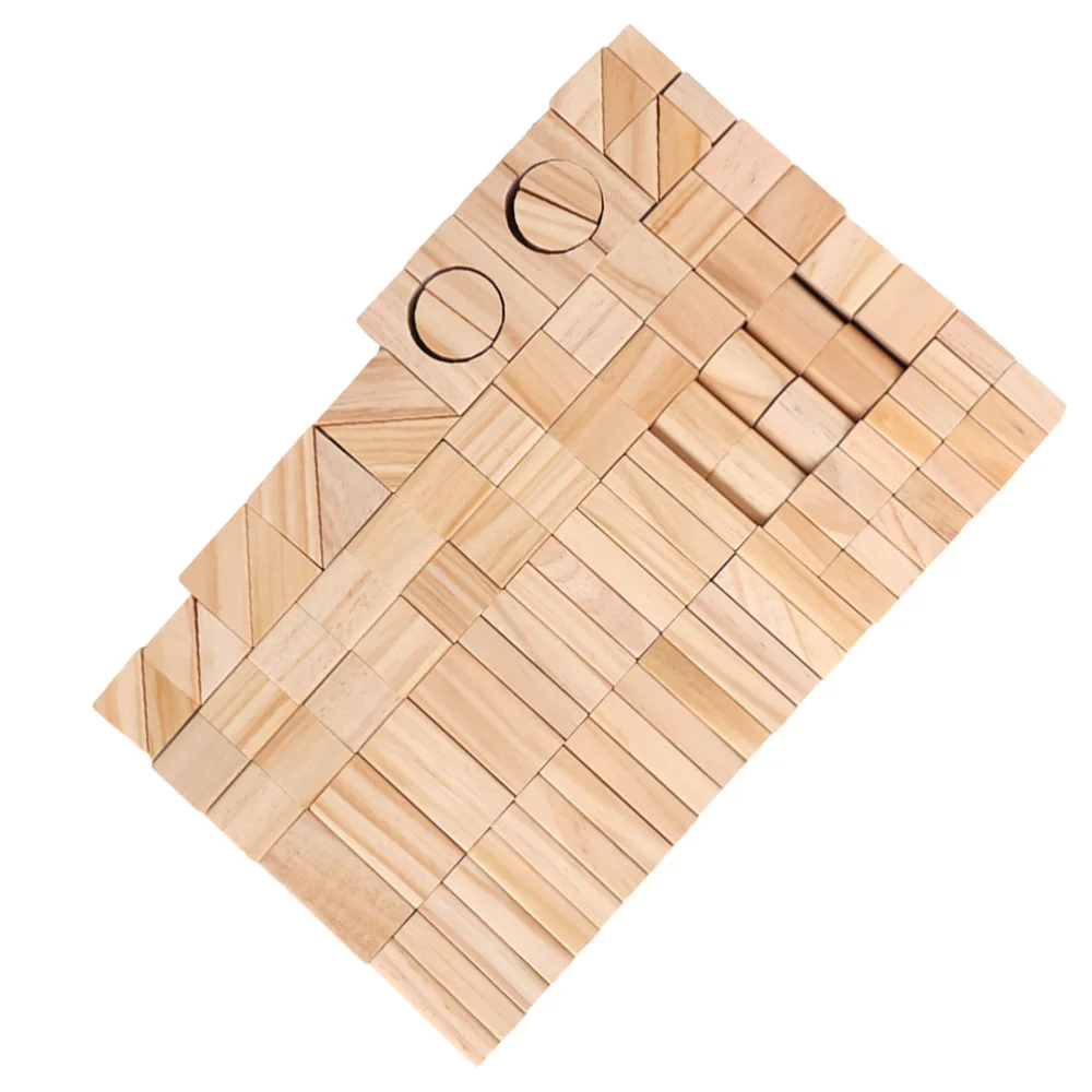 

1 Set of Stacking Game Toys Funny Wood Building Blocks Kids Toys (100 Wood Blocks)
