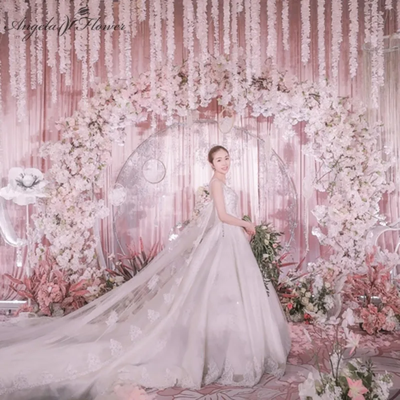 Розовая серия DIY материалы свадебный Декор Искусственный цветок пластиковый