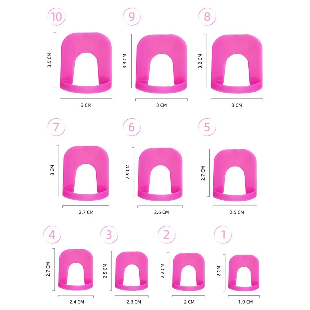 

26PCS Reusable Soft Plastic Nail Polish Stencil Anti Overflow Wrap Nail Protector 10Sizes Nails Cuticle Guard For Nail Art Paint