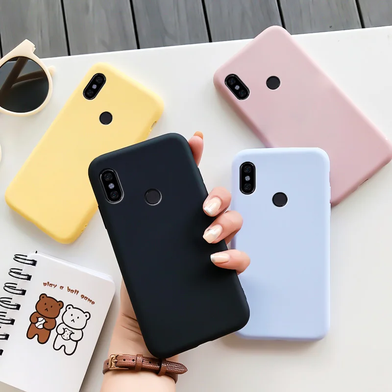 

For Xiaomi Redmi Note 5 Case Silicone Macaron Colors Candy For Redmi Note 5 Pro Soft TPU Simple Black Casing Phone Back Cover
