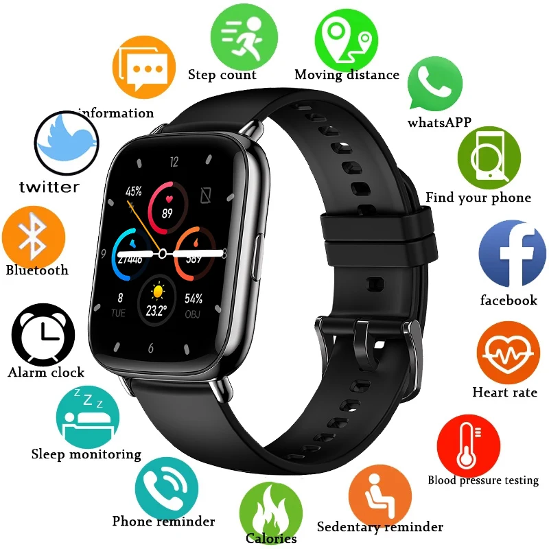 

ROLLATINI New Smart Watch Men Bluetooth smartwatch Ladies IP68 Physiological Heart Rate Blood Pressure Monitor For Android IOS