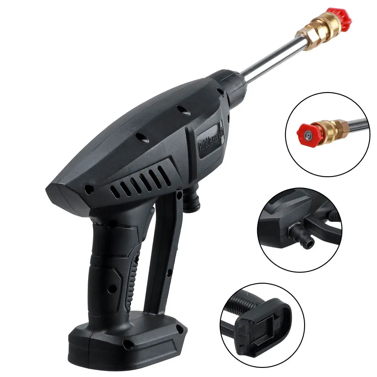 Купить Беспроводные водные пистолеты высокого давления для мойки автомобилей, портативный пеногенератор для моек высокого давления, 30 бар, 18 в, ак...