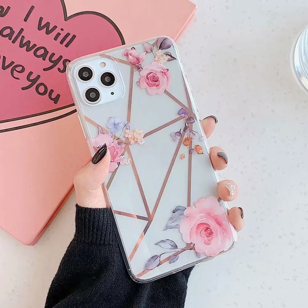 KISSCASE прозрачный гальванический цветочный чехол для телефона iPhone 7 8 Plus X XS XR 11 Pro Max
