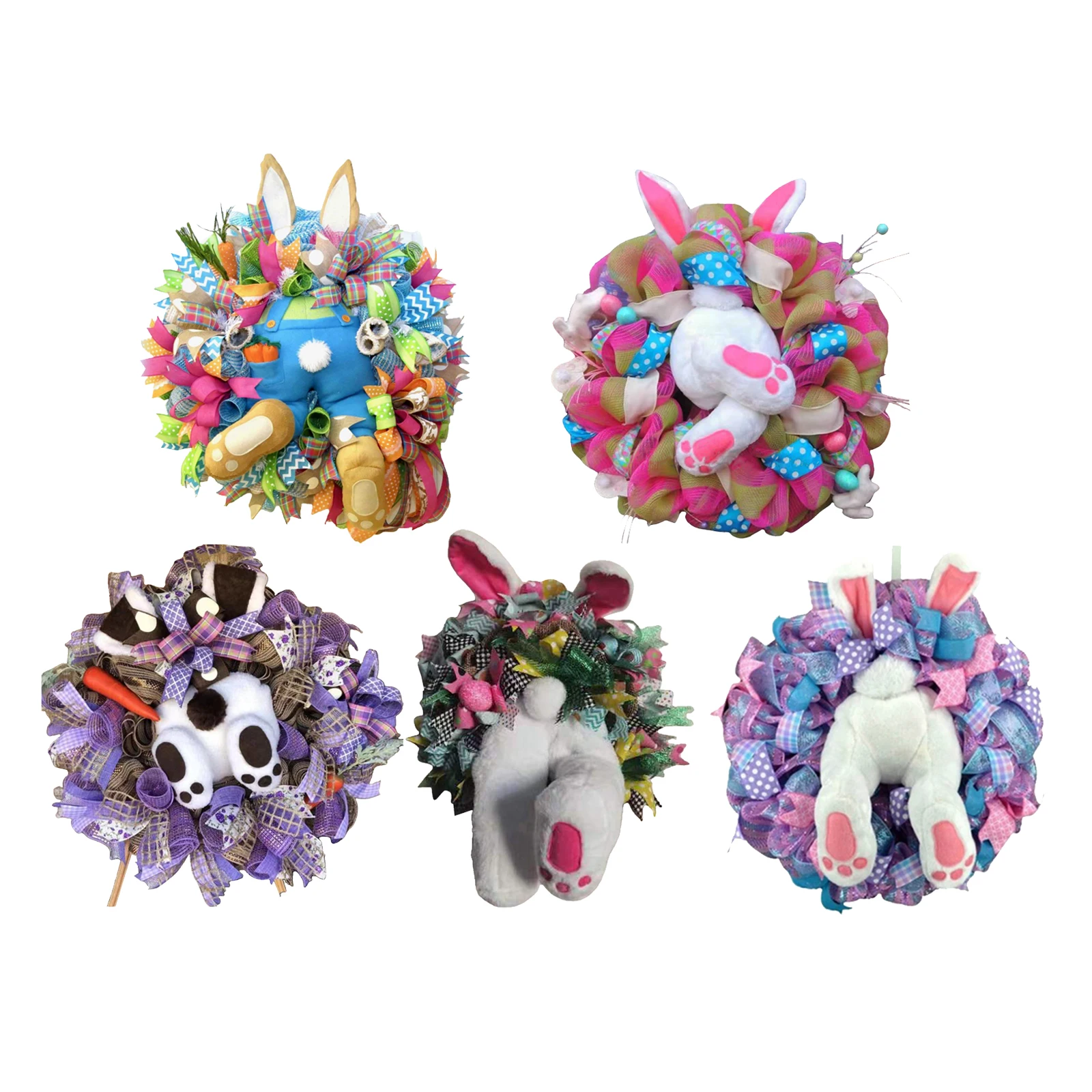 

Handmade Easter Bunny Butt Wreath Easter Rabbit Shape Garland for Home Decor and