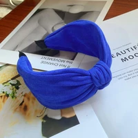 top knot wide headband solid vintage headwear 2022 trendy hair ornament ponytail headdress hairband face wash head band