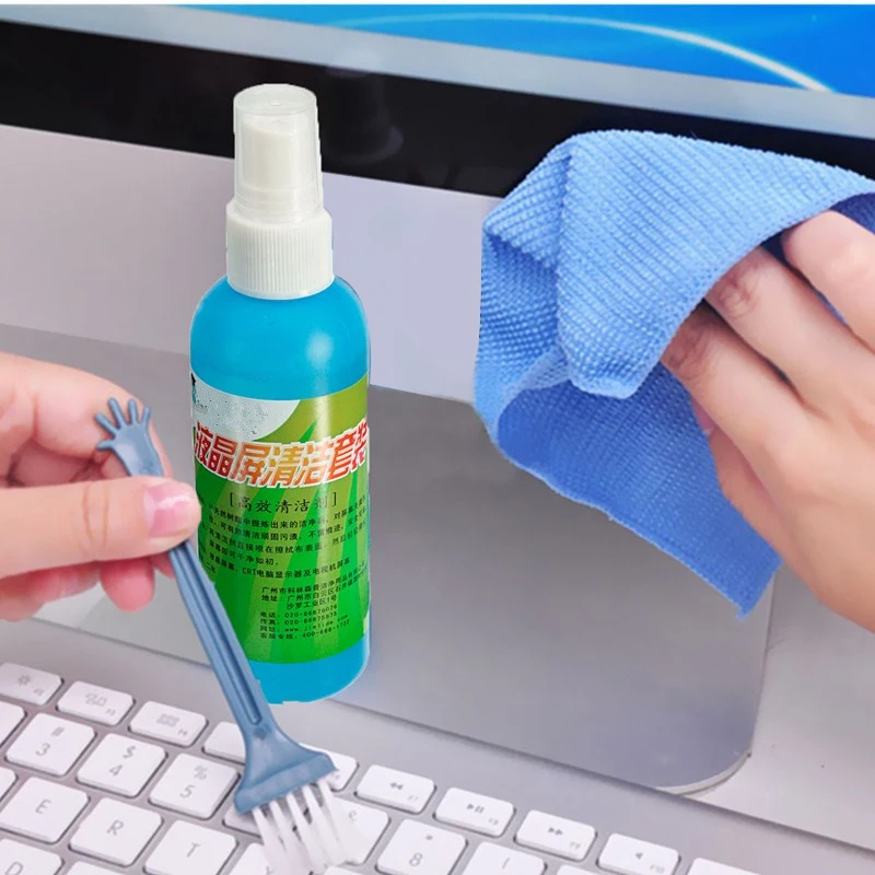Useful Screen Clening New 3 in 1 Screen Cleaning Suits Kit With Brush For TV LED PC Monitor Laptop Tablet iPad keyboard Cleaner