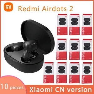 10 pieceslot xiaomi redmi airdots 2 tws headset airdots 2 true wireless bluetooth 5 0 eeaphones bass stereo with voice control free global shipping