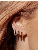 ins simple and fashionable retro mini gold small earrings temperament personality european and american earrings new trend