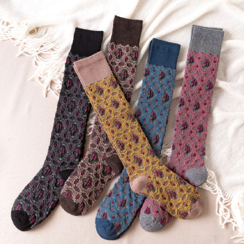 Японские кавайные женские чулки корейские Харадзюку винтажные до колена девушки