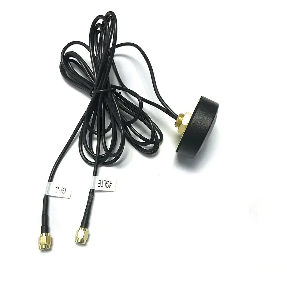 1PC Combined antenna small round type GPS active+4G Aerial with nut extension cable SMA male connector NEW wholesale
