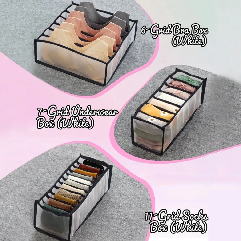 

CellDeal 3 Color Underwear Bra Organizer Storage Box Drawer Closet Organizer Boxes for Underwear Scarfs Socks Bra Drawer Divider