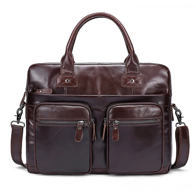 

Большой портфель для мужчин, сумка из натуральной кожи для работы и путешествий, сумка для ноутбука, мессенджер на плечо