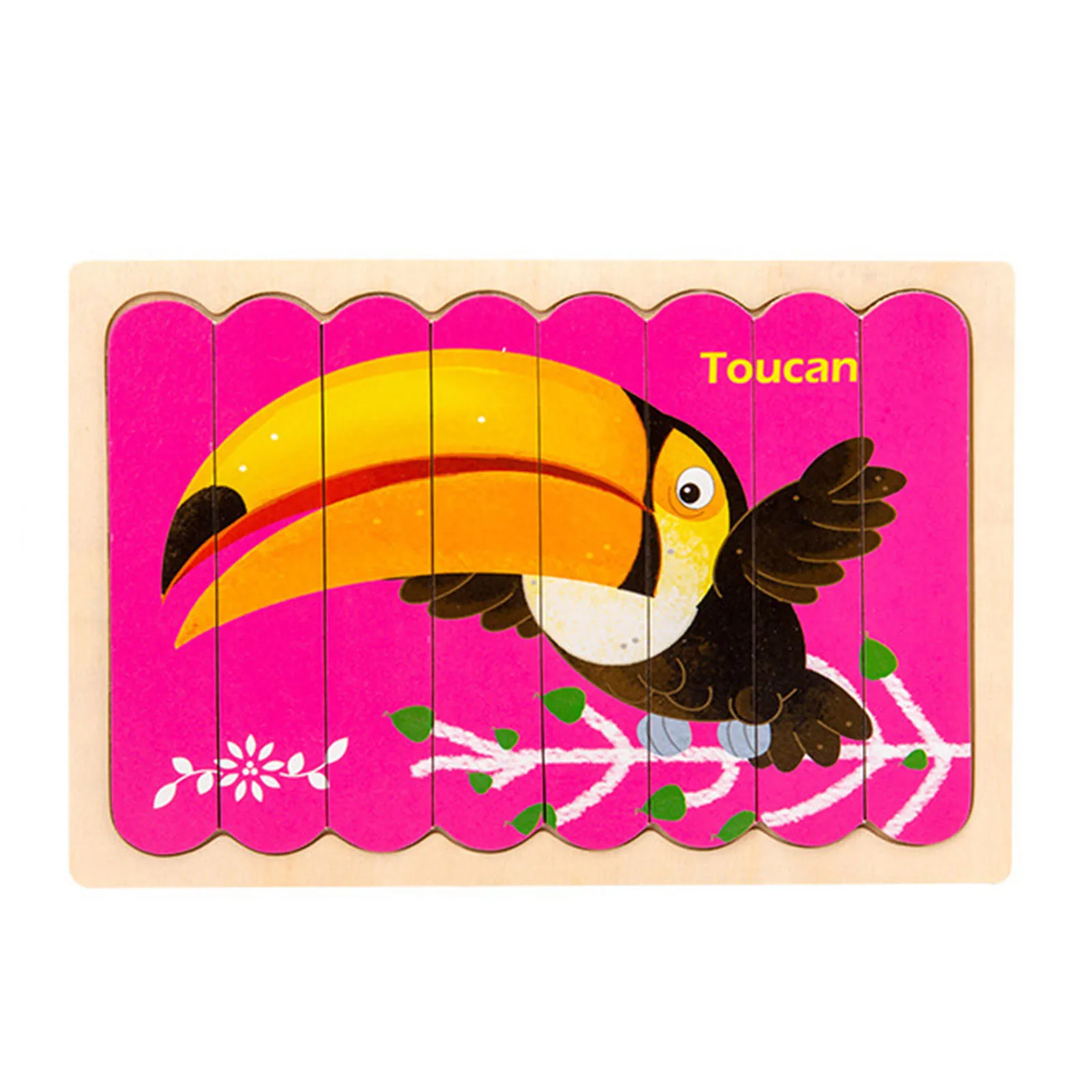 

toys for children Wooden Stick Puzzle 0.1 Young Children Fruit Animal Traffic Dinosaur Puzzle Toy Gifts zabawki dla dzieci#K35