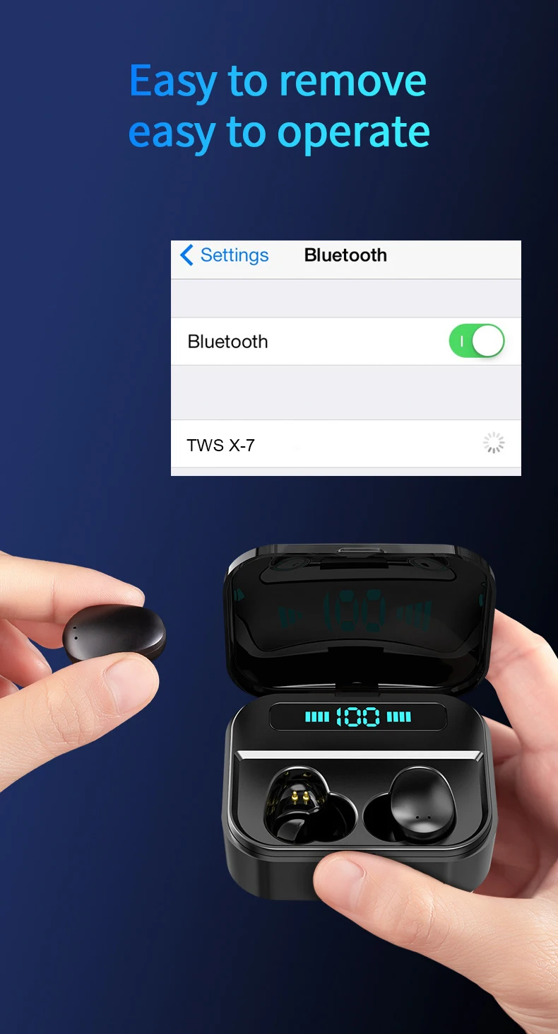 Сенсорные TWS, настоящие беспроводные наушники, Bluetooth наушники, водонепроницаемые головные уборы с 3600 мАч, Дополнительный внешний аккумулятор для iPhone, xiaomi, huawei
