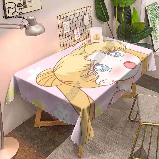 

Sailor Moon Tablecloth 3D printed Square/Rectangular Dust-proof Table Cover For Party Home Decor TV Covers