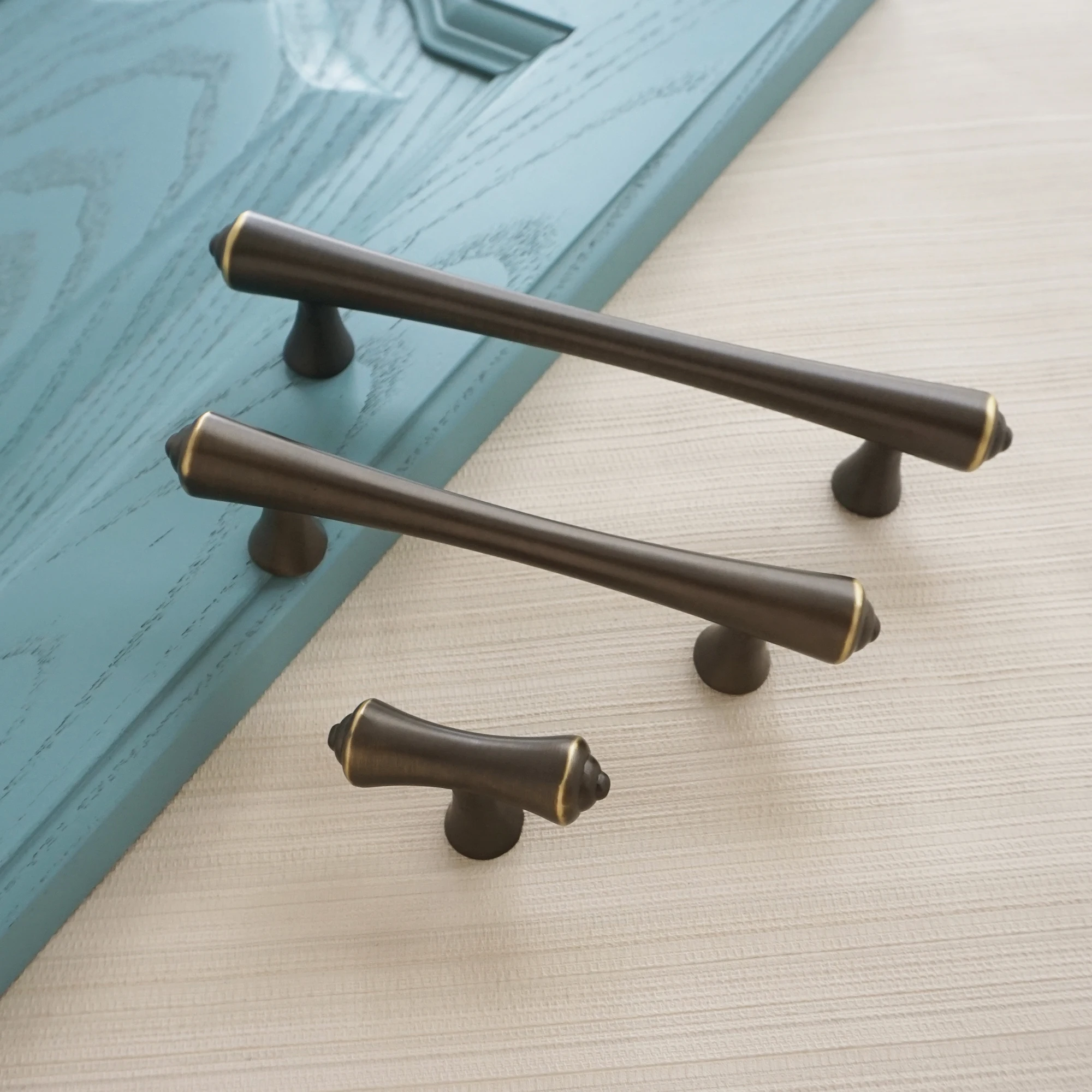 Ручки для ящиков и шкафов черные из чистой меди 3 75/5 дюймов|Ручки шкафа| |