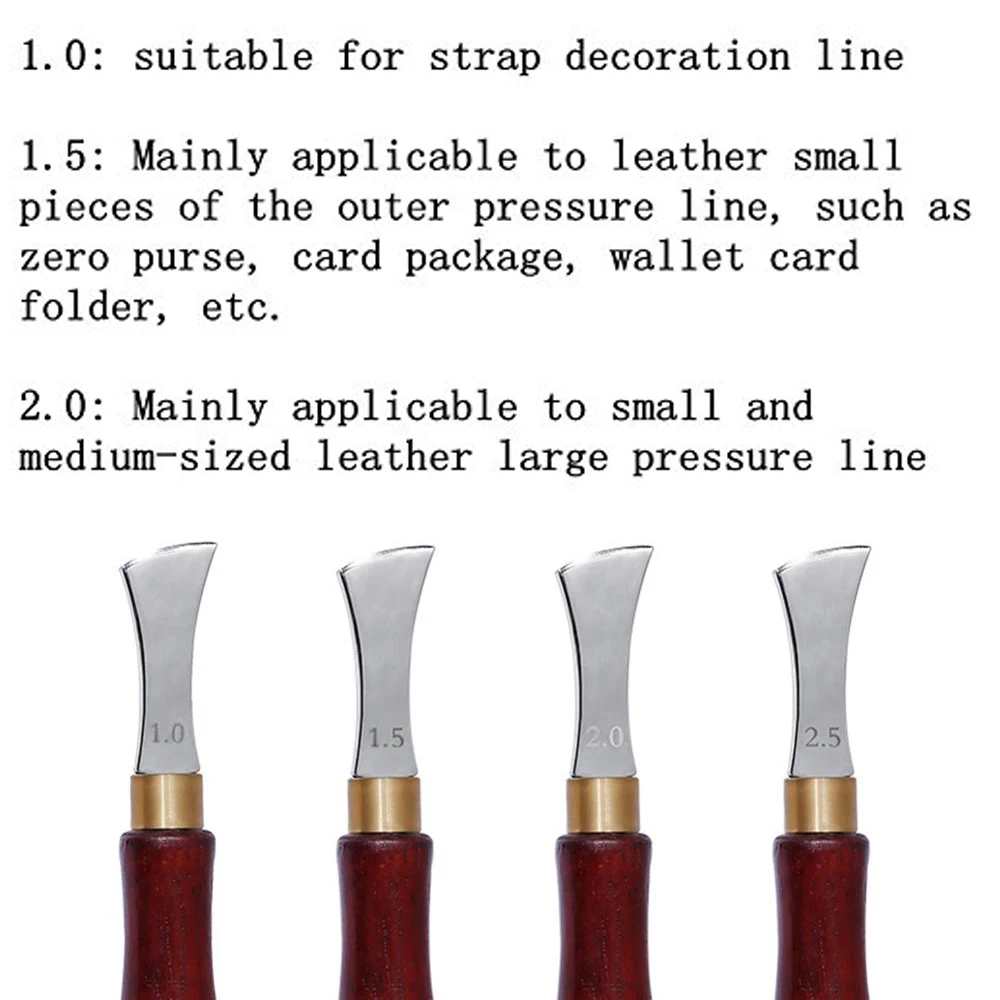 Leather Arch Edge Creaser Sector Cutter Shallow Groove Press Decorate Line Tool Punch Embedding Thread Leathercraft 1-2.5mm | Дом и сад