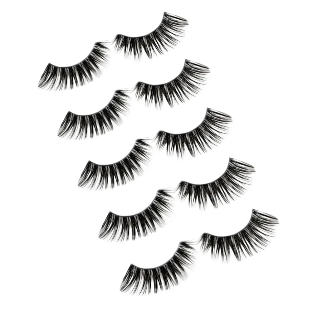 

5 Pairs Cross Imitation Mink Fur Eyelashes Siberian Dense Long Hand-made Reusable Eyelashes Natural Look for Makeup(T33)