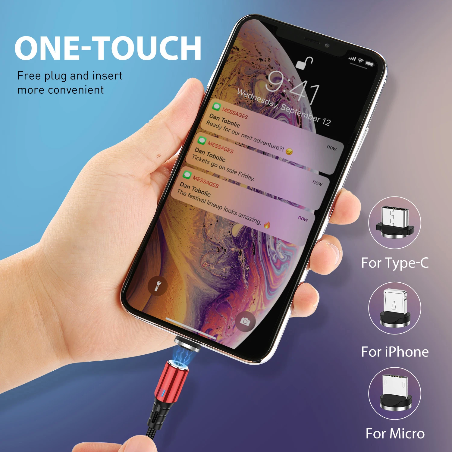 USB-кабель USLION Type-C для iPhone 11 Магнитный зарядный кабель Micro USB Samsung S9 C | Мобильные