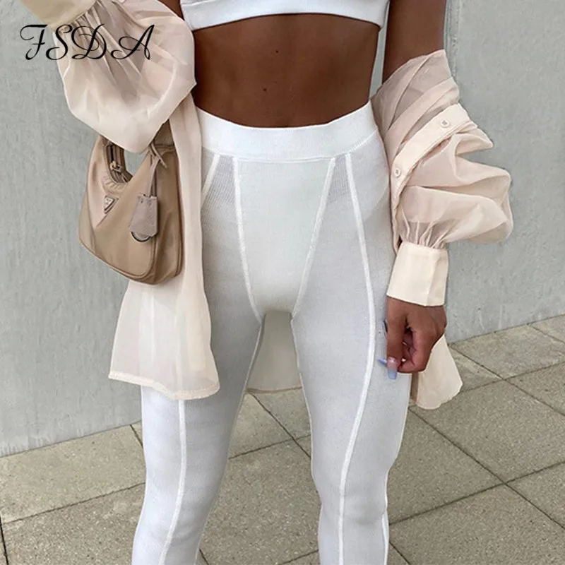 Женский комплект из двух предметов FSDA укороченный топ с круглым вырезом без