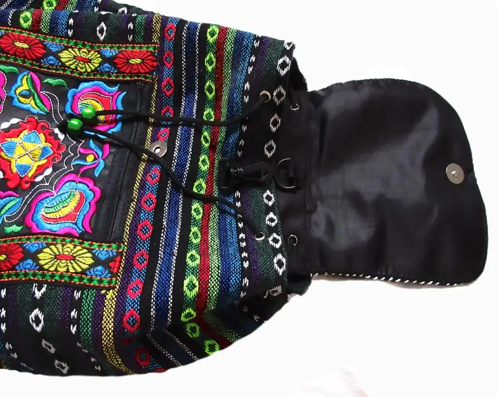 Племенной винтажный Hmong тайский индийский этнический вышитый богемный рюкзак Бохо хиппи Этническая сумка рюкзак сумка Размер L SYS-170E (art.: 7a3091ade) - 7a3091ade