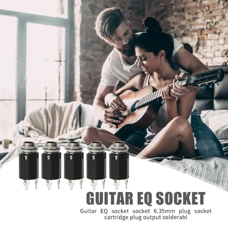 heißer verkauf gitarre stereo ausgang stecker delicate design akustische elektrische gitarre eq buchse stecker 635mm jack stereo ausgang socke f