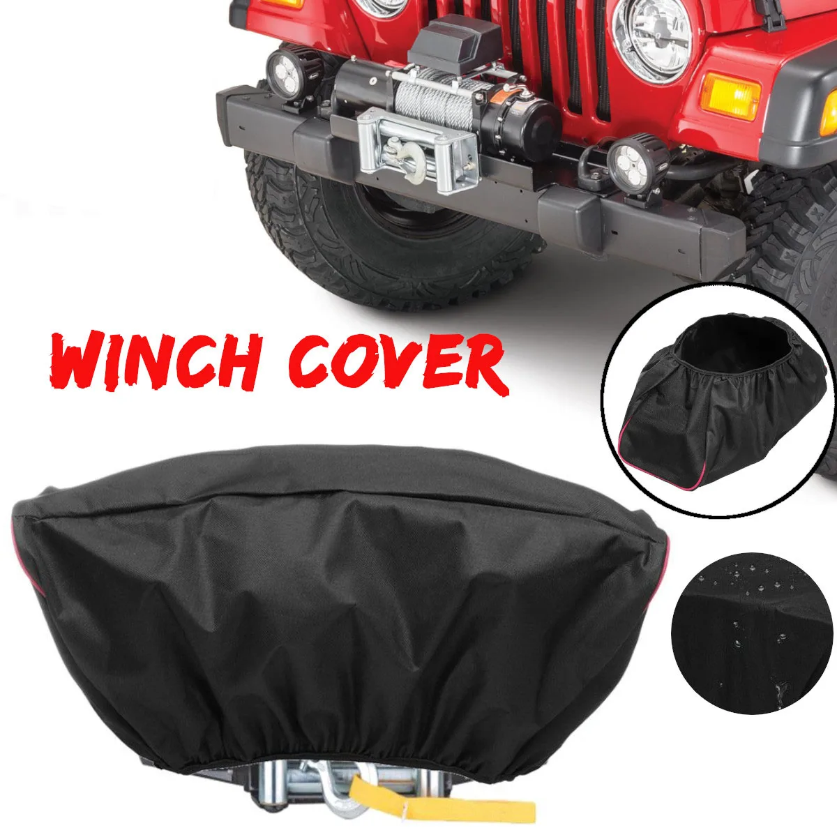 

420D Winch Dust-proof Cover 5000LB-13000LB Pound Capacity Range Waterproof Winch Cover Car Accessories