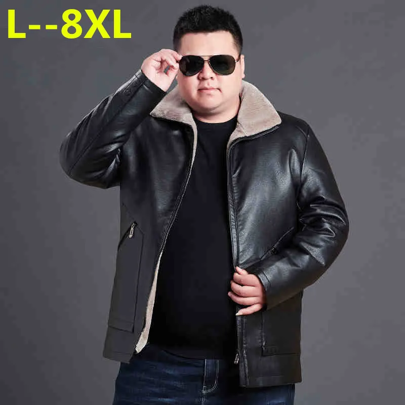 10XL 8XL 6X мужская зимняя куртка из овчины теплая меховая Мужская мотоциклетная