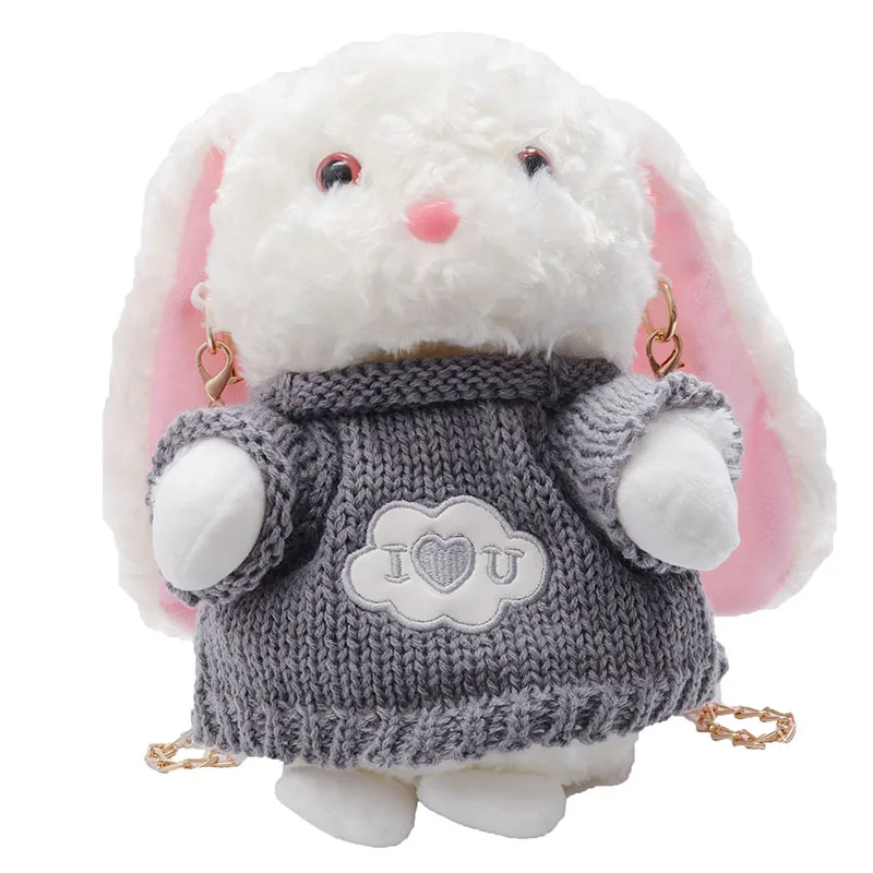

New Hot Anime Cartoon Peter Rabbit Petering Lily Ben Rabbit Plush Toy Backpack Cute Bunny Inclined Shoulder Bag 26*18*13cm