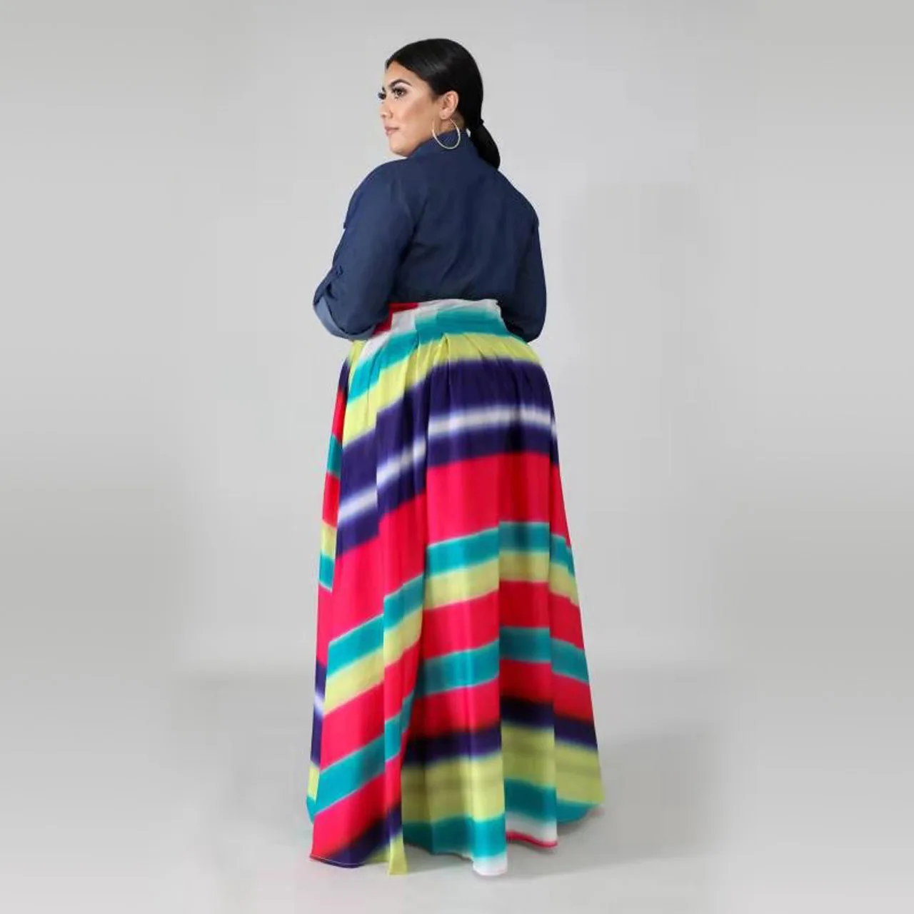 3XL 4XL Плюс Размер африканская одежда африканские платья для женщин Полосатое Платье макси с длинным рукавом халат Длинные вечерние платья в африканском стиле