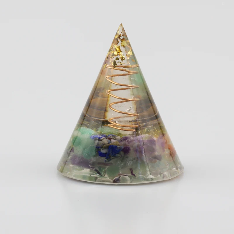 

Orgonite Pyramid Spiritual Healing Energy Orgone Natural Crystal Rock Rose Quartz Lapis Lazuli Gem Stones Reiki 7 Chakra Jewelry