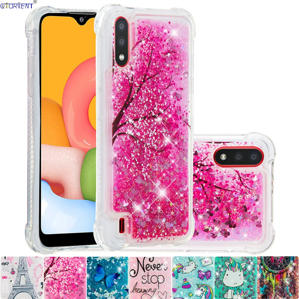 Милый Блестящий силиконовый чехол для Samsung Galaxy A01 A50 A51 A71 5G A11 A31 A41 бампер зыбучий