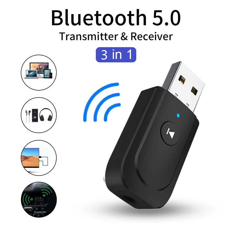 Bluetooth 5 0 аудио приемник передатчик 3 в 1 Мини мм разъем AUX USB стерео музыка
