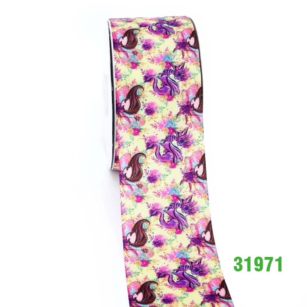 31971 50 ярдов мультфильм напечатанный grosgrain ленты 31954 - Цвет: 31971
