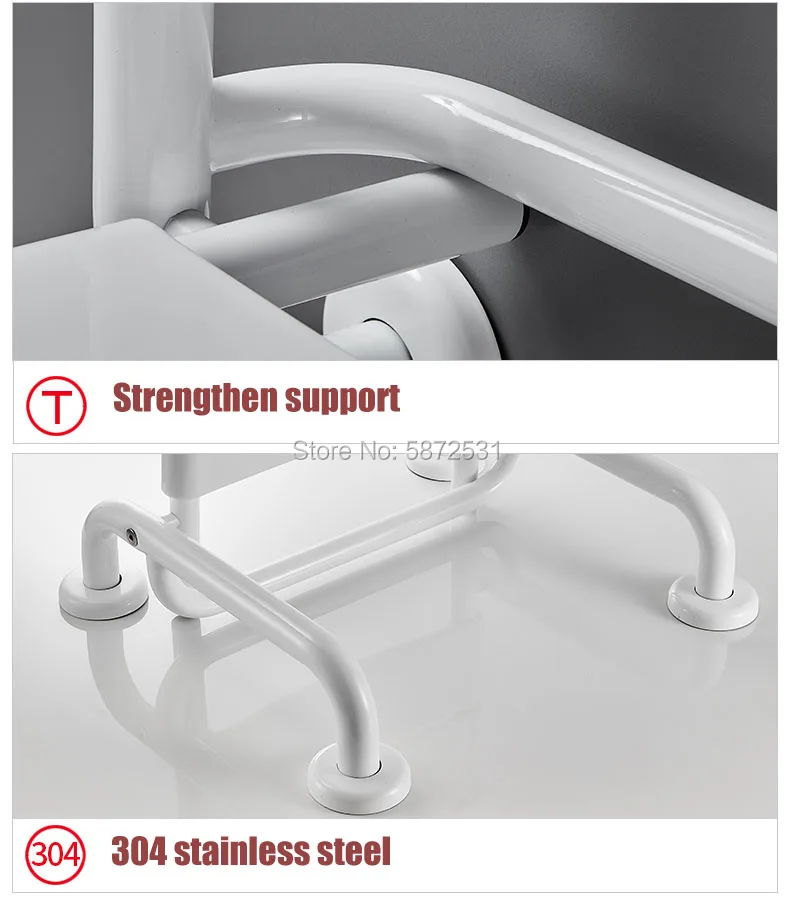 Bathroom folding seat toilet elderly safety antiskid wall hanging stool handicapped armrest bath | Мебель
