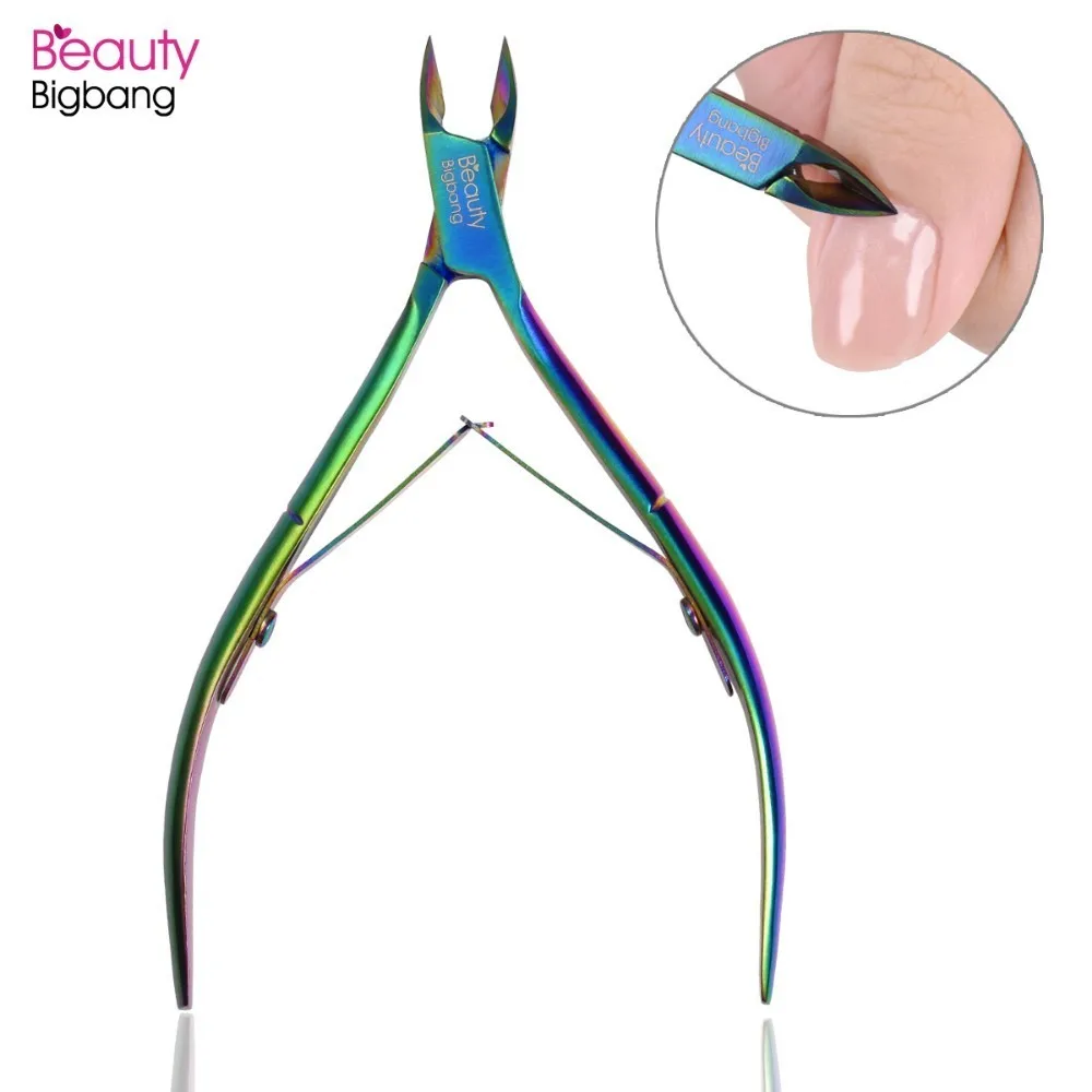1pc scissor BeautyBigBang, новые маникюрные ножницы из нержавеющей стали, двухсторонний толкатель для кутикулы, Радужный инструмент для удаления омертвевшей кожи, инструменты для маникюра и дизайна ногтей - Цвет: 1pc scissor