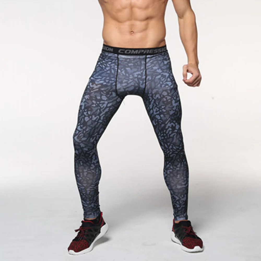 Компрессионные штаны для бега мужские колготки спортивные Леггинсы фитнеса