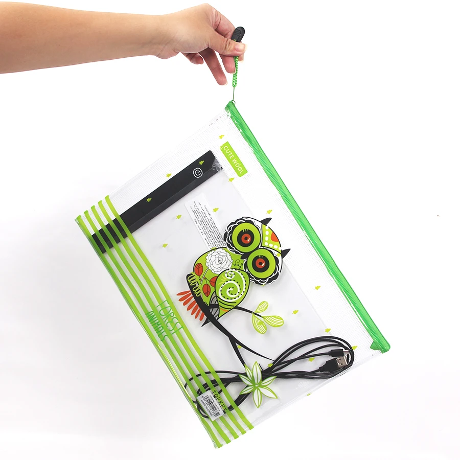 

Leuke Dieren Plastic Storge Tas Voor A4 Led Light Pad Diamant Schilderij Borduurwerk Gereedschap Accessoires