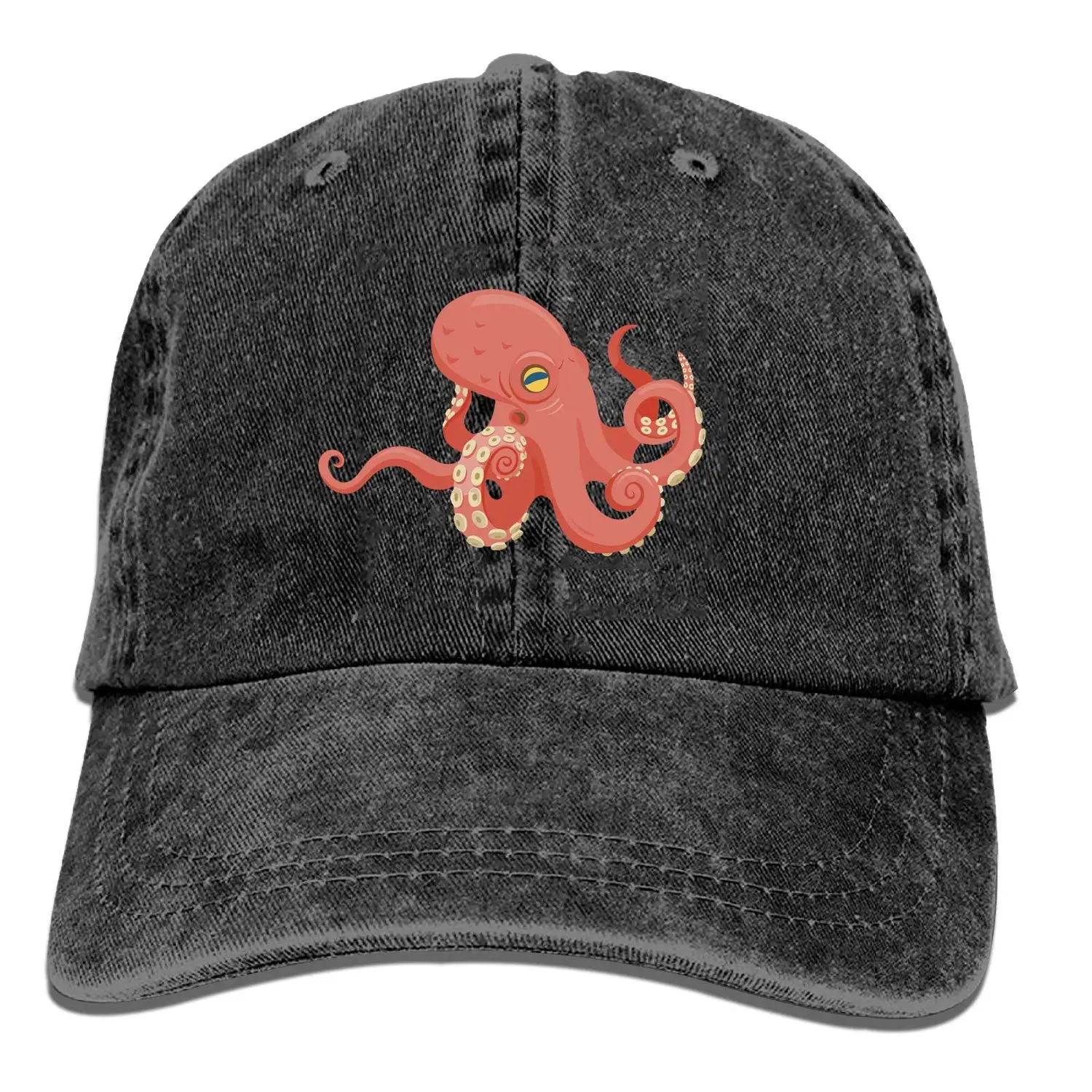 Denim Fabric Adjustable Shrimp Vintage Baseball Cap |