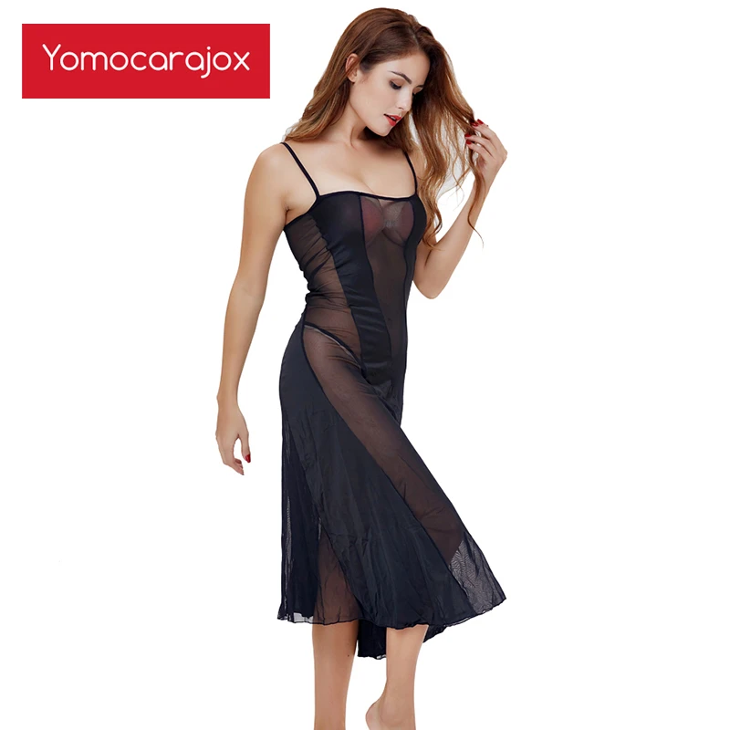 Соблазнительное прозрачное кружевное Длинное ночное платье Сетчатое