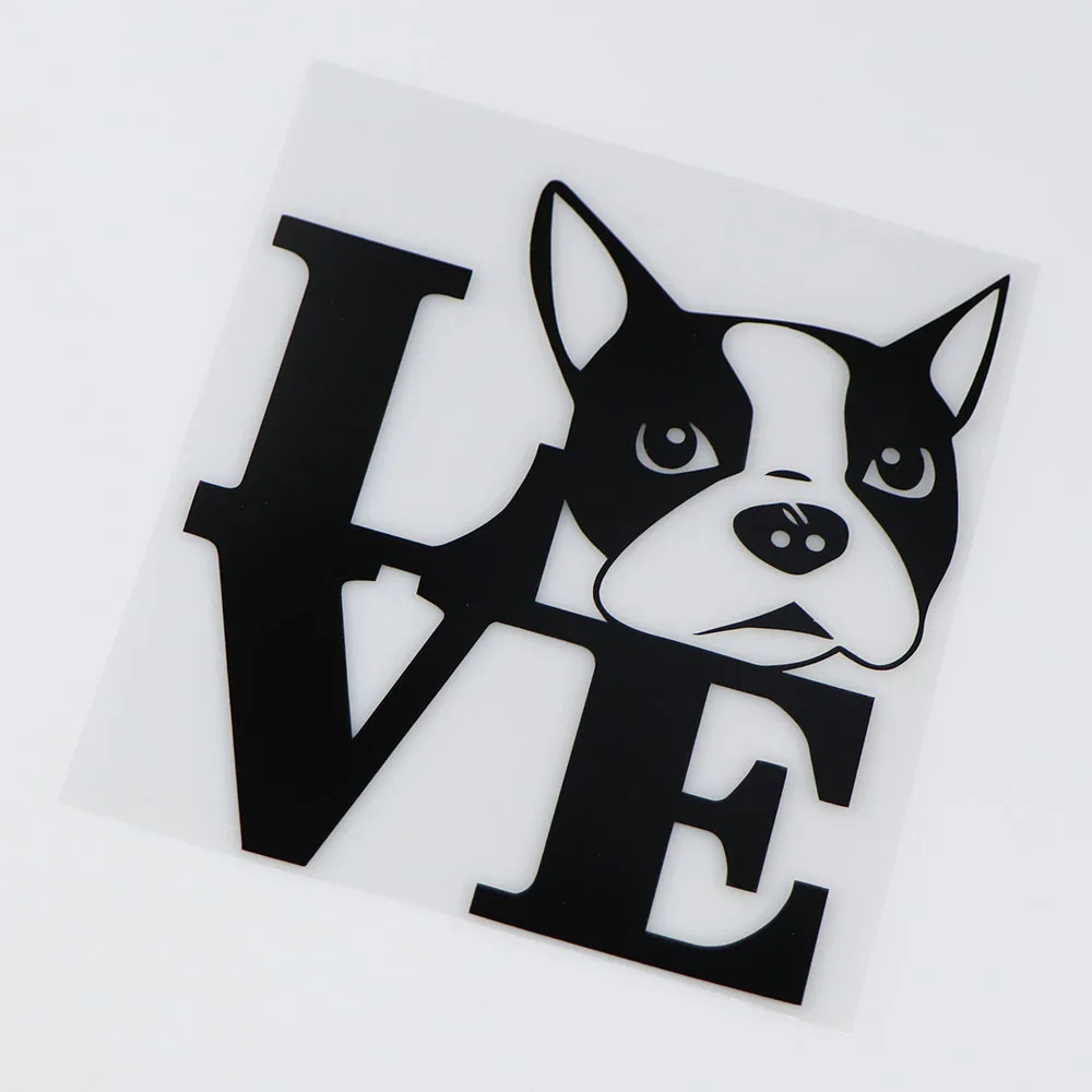 Автомобильная наклейка YOJA 13X15.1CM Love Boston Terrier Dog модное украшение для окна |
