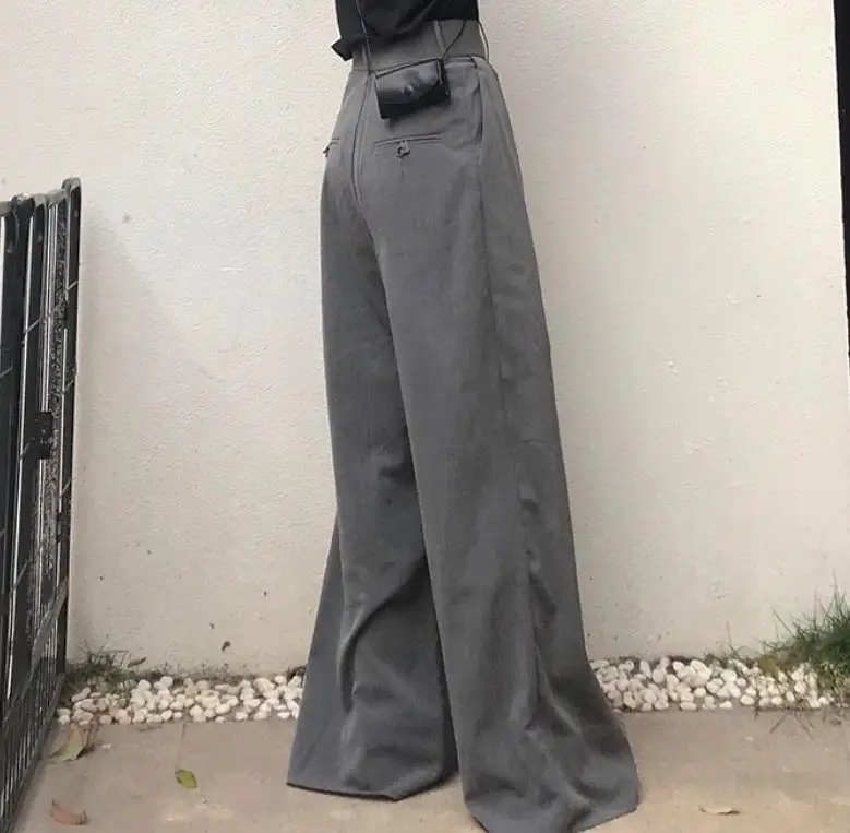 Брюки женские с завышенной талией повседневные свободные штаны широкими